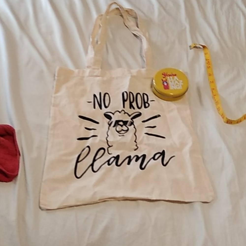 No Prob Llama bag and your llamazing tin canister